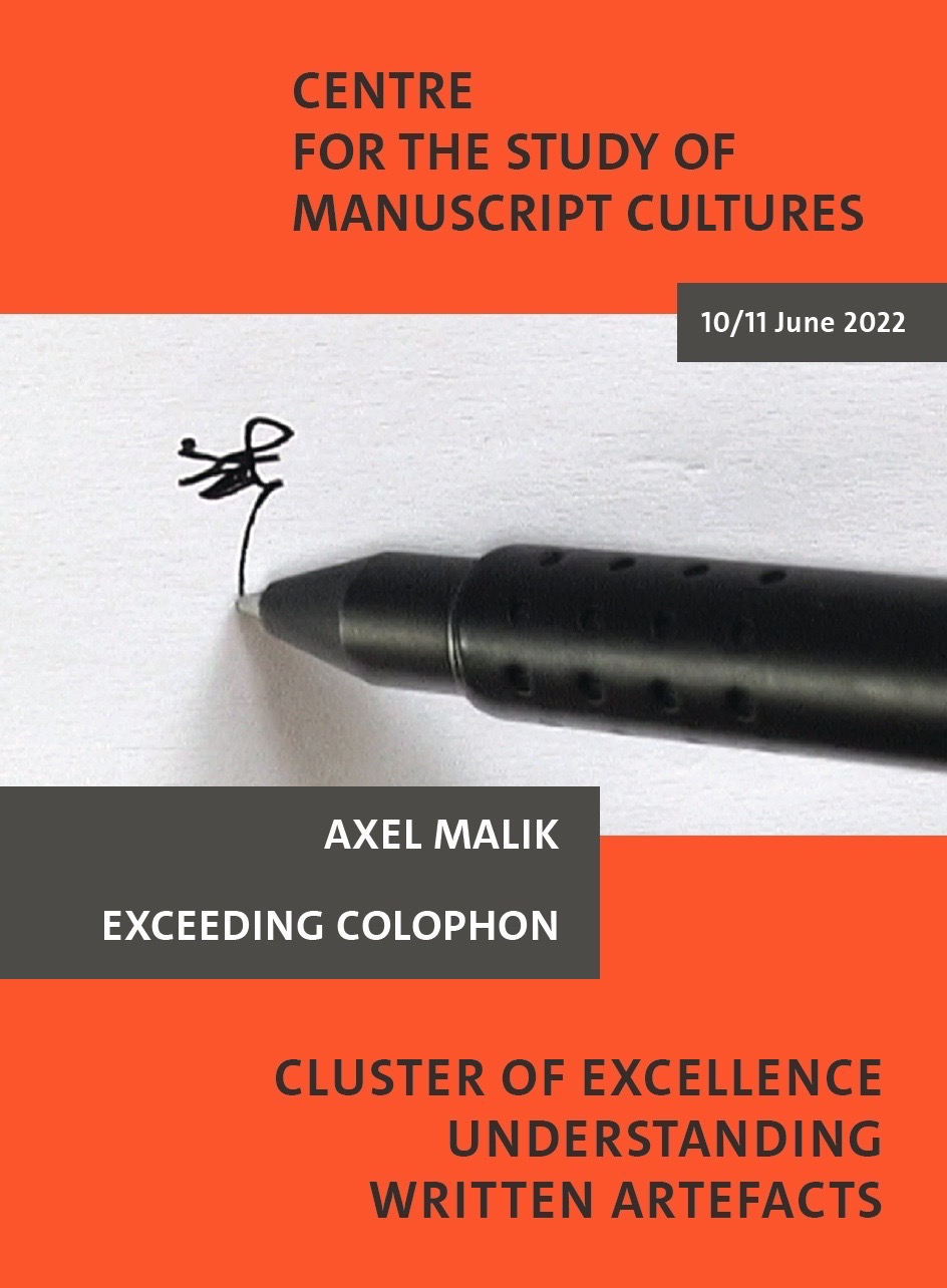 Exceeding Colophon, Publikation und Schreibperformance,  Buch mit Stempel und je einer individueller Zeichensequenz versehen, 2022
